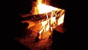 Intense temperature burning ceramic in the night